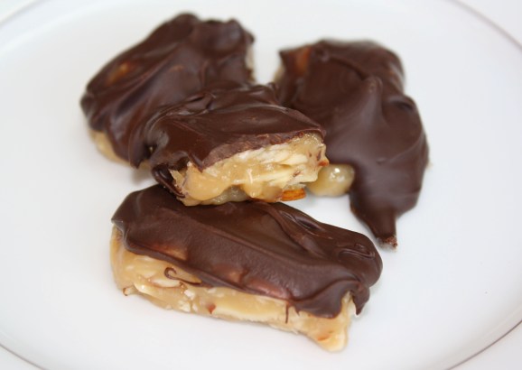 CoconutHoneyCaramels11 Honey Caramels With Chocolate, Almond and Coconut