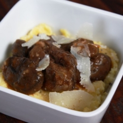 Thumbnail image for Italian Style Roast With Red Wine Mushroom Gravy Over Polenta